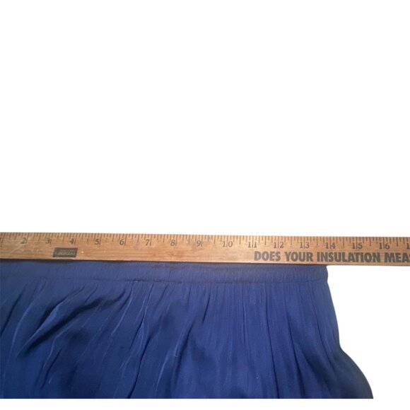 Flowy Dark Blue Wide-Leg Pants Elastic Waistband Side Pockets Lightweight Soft - Picture 4 of 7